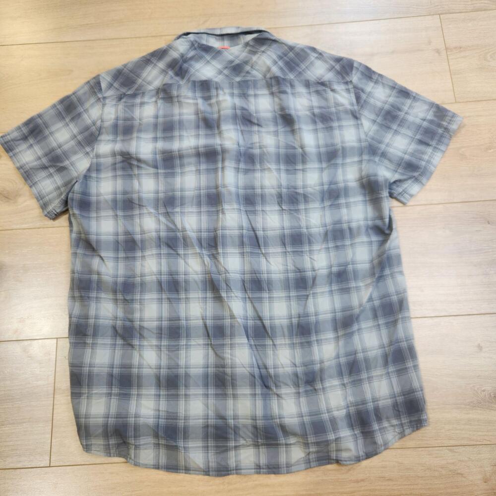 Mammut Shirt Mens XL Gray Plaid Short Sleeve Button Up Jackson Hole Resort - Picture 5 of 9
